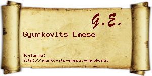 Gyurkovits Emese névjegykártya